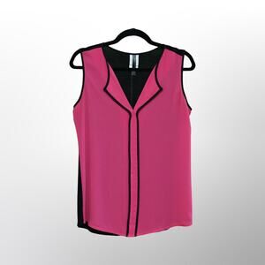 Rendezvous Pink V-Neck Blouse - Size Medium